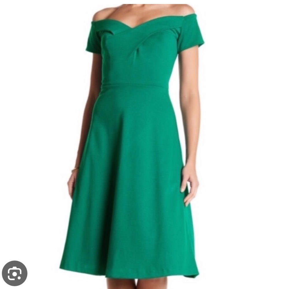 Eva Franco + Anthropologie Off The Shoulder Teal Dress